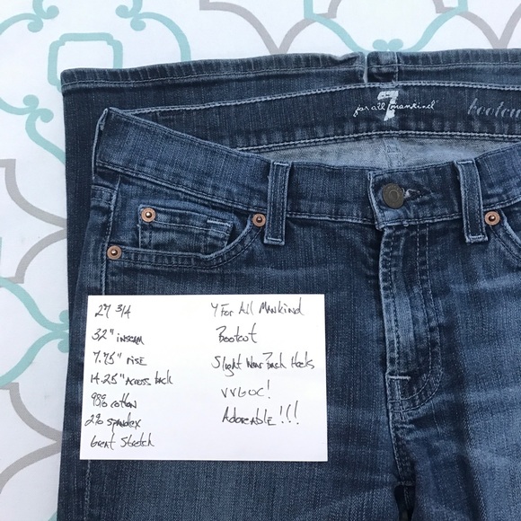 💙👖AWESOME! 7FAM BOOTCUT👖💙27 3/4 32” VVGUC - Picture 6 of 8
